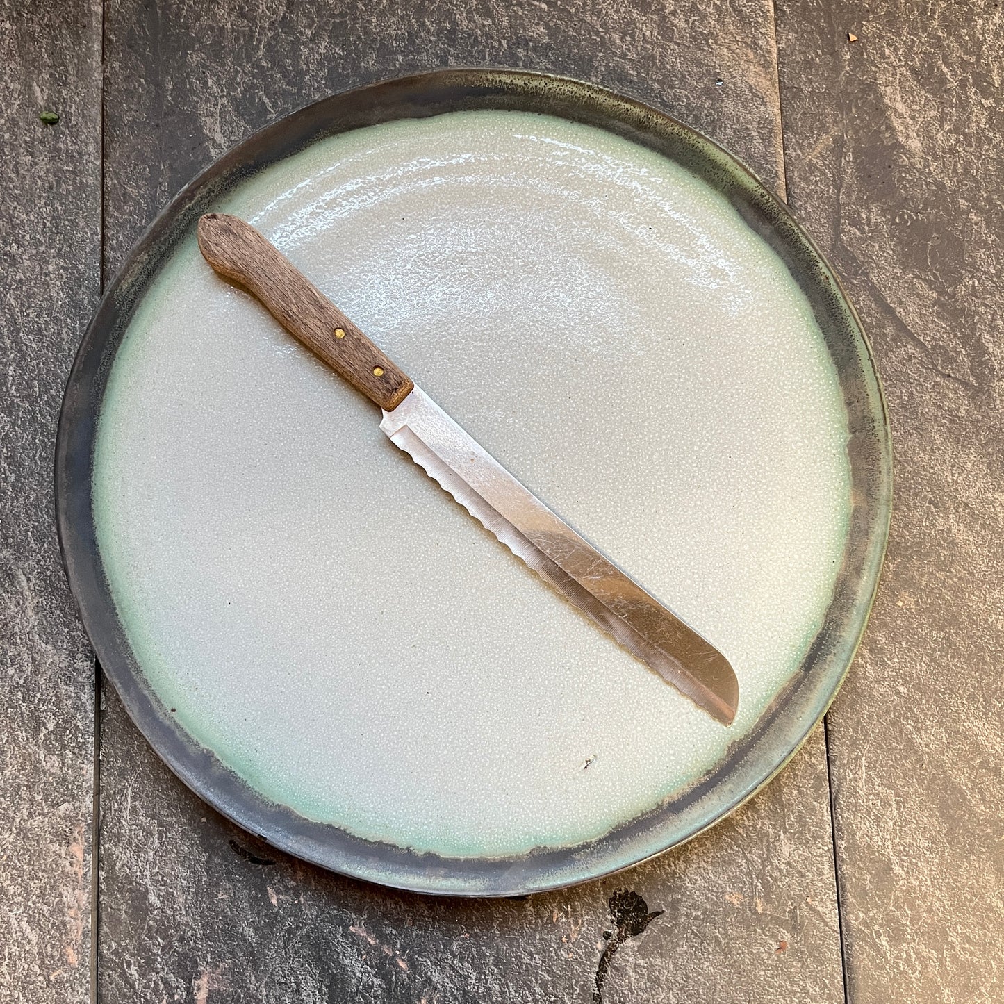 Sage Grey pizza plate