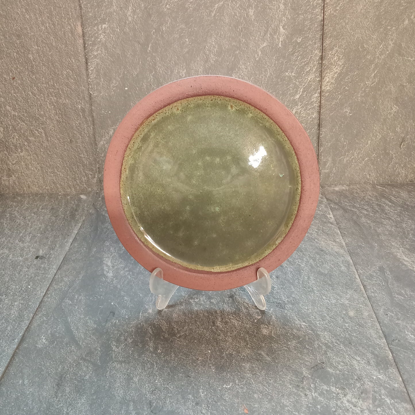 Green and Terracotta side plate