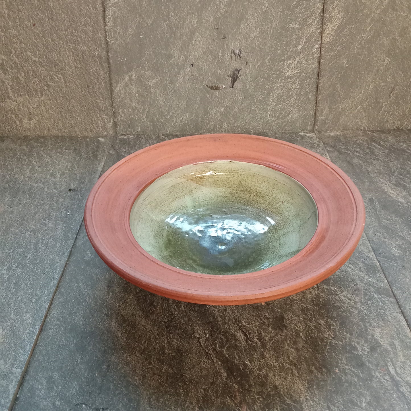 Green and Terracotta pasta bowl
