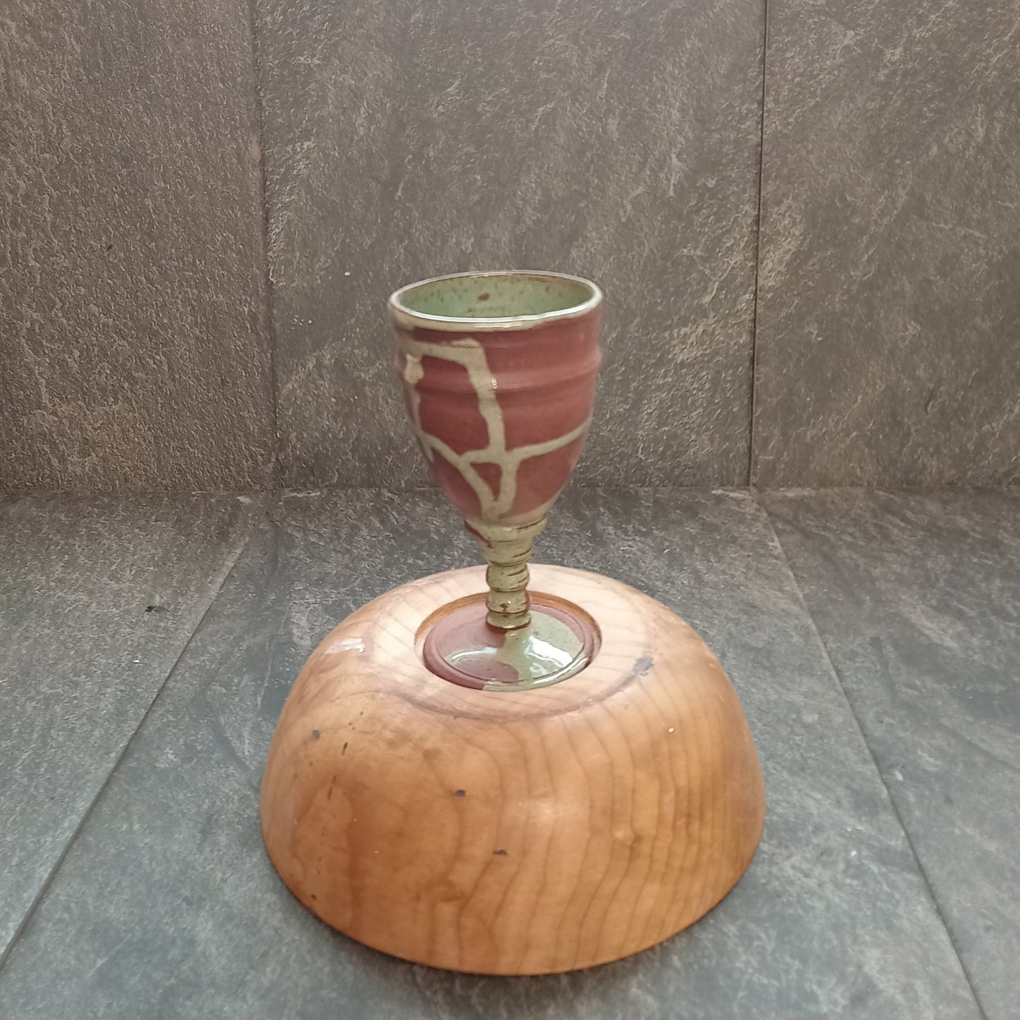 Green and Terracotta goblet