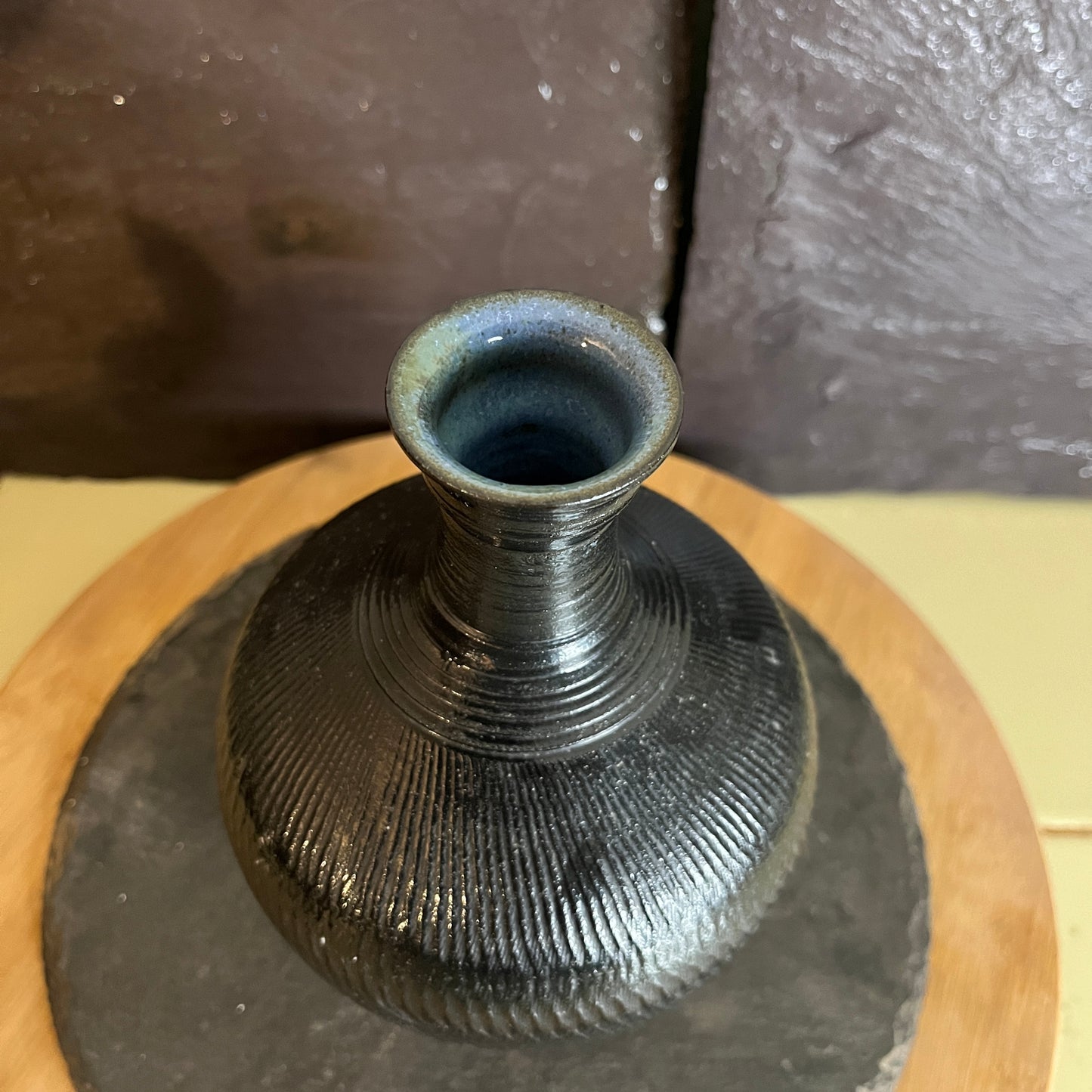 Wine Decanter and Goblets. Roman black and blue.