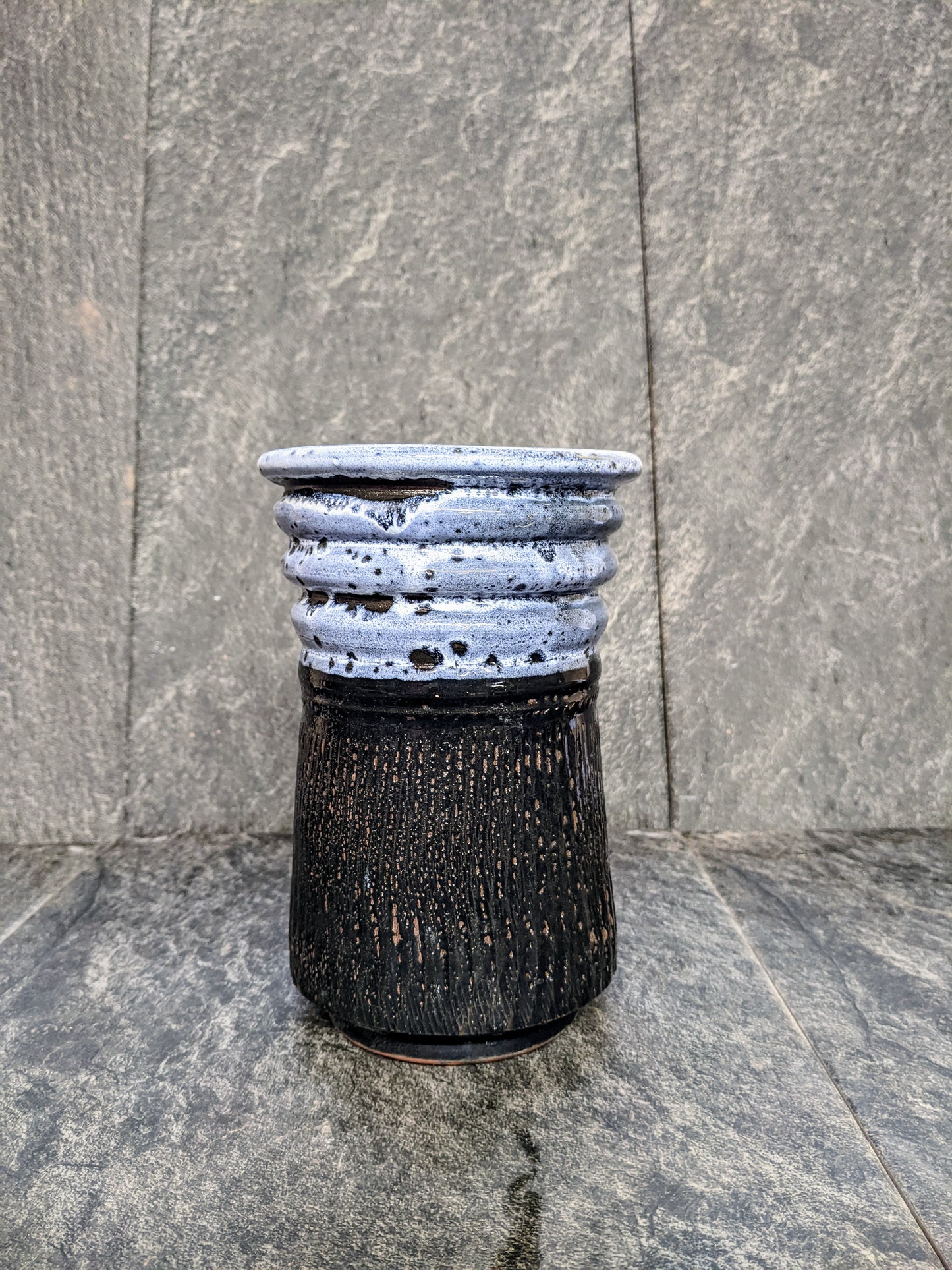 Sea foam ridged vase